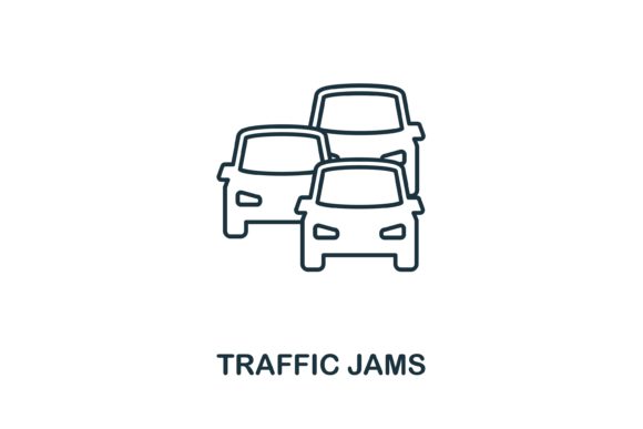 Streamlining Urban Visuals: The Versatile Traffic Jams Icon